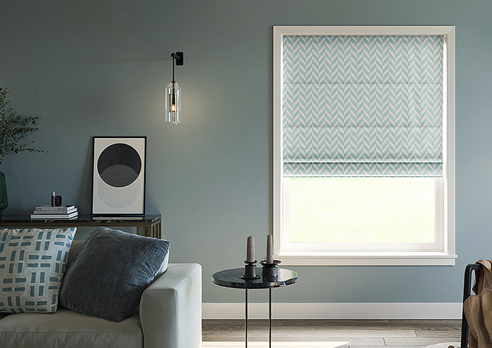 Chevron Stripe, Duckegg - Roman Blind - Image 3